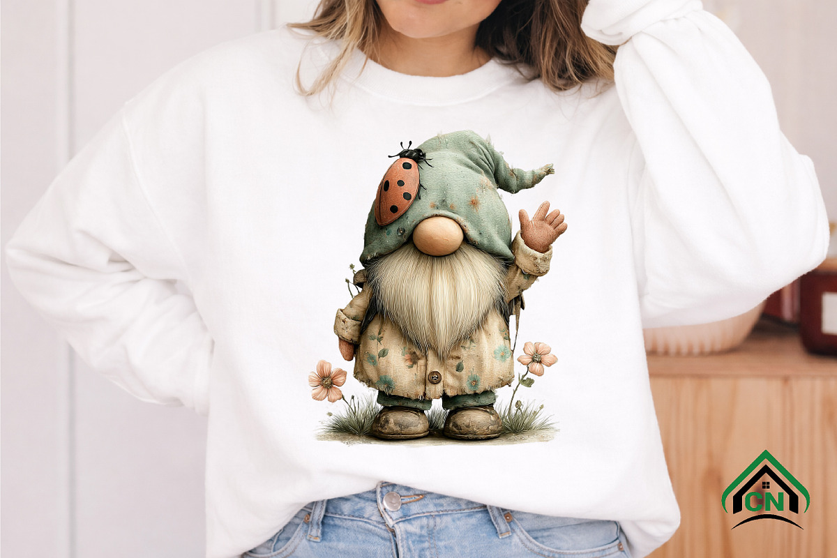 Whimsical Summer Gnome Clipart Png, an Illustration by Craft Nest (Photo 7 of 12)