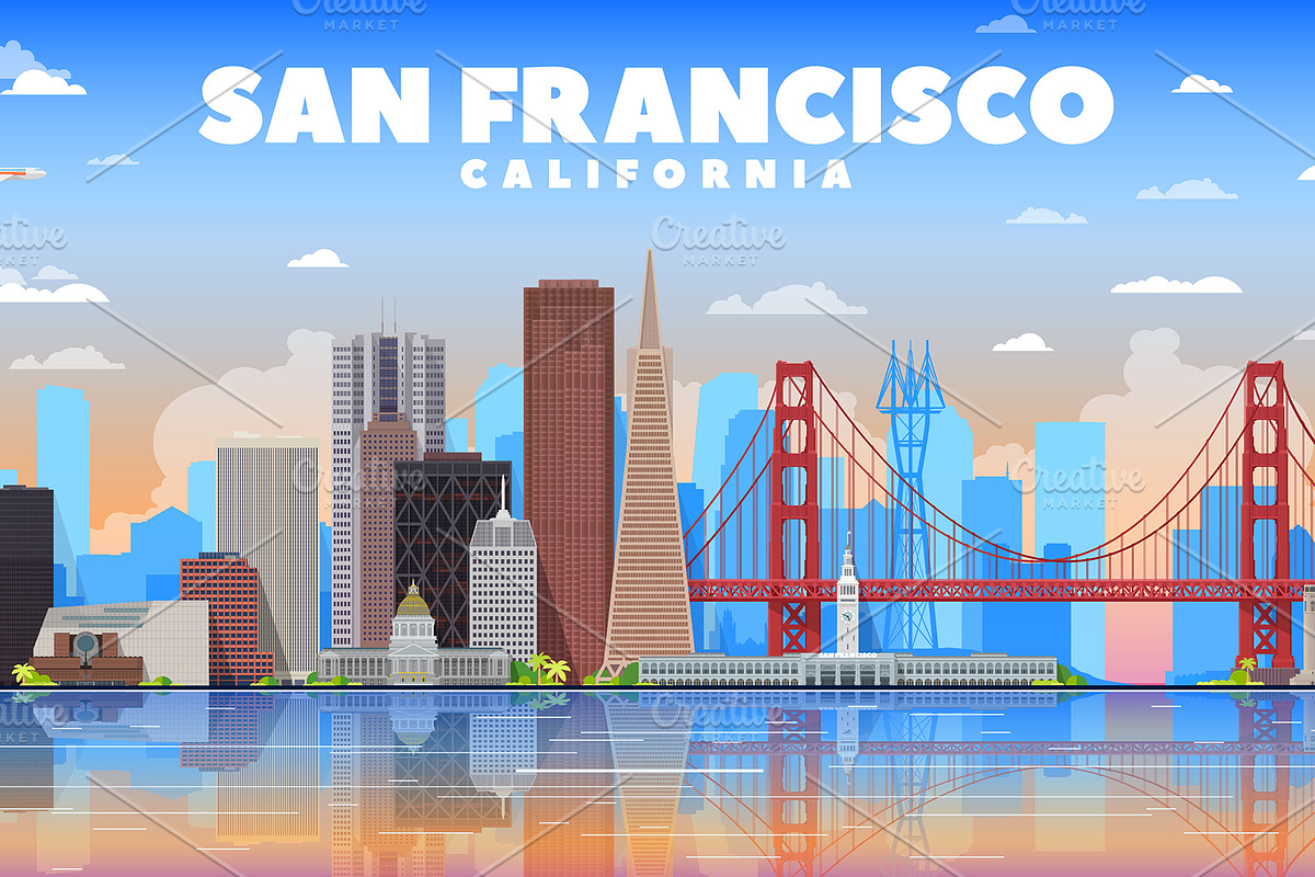 San Francisco vector skyline, a Work Illustration by Sky and glass (Photo 2 of 4)