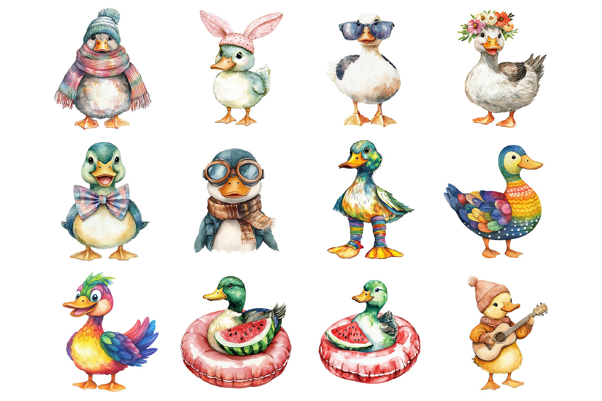 Quirky Duck Sublimation Clipart, a Graphic by CitraGraphics (Photo 3 of 4)