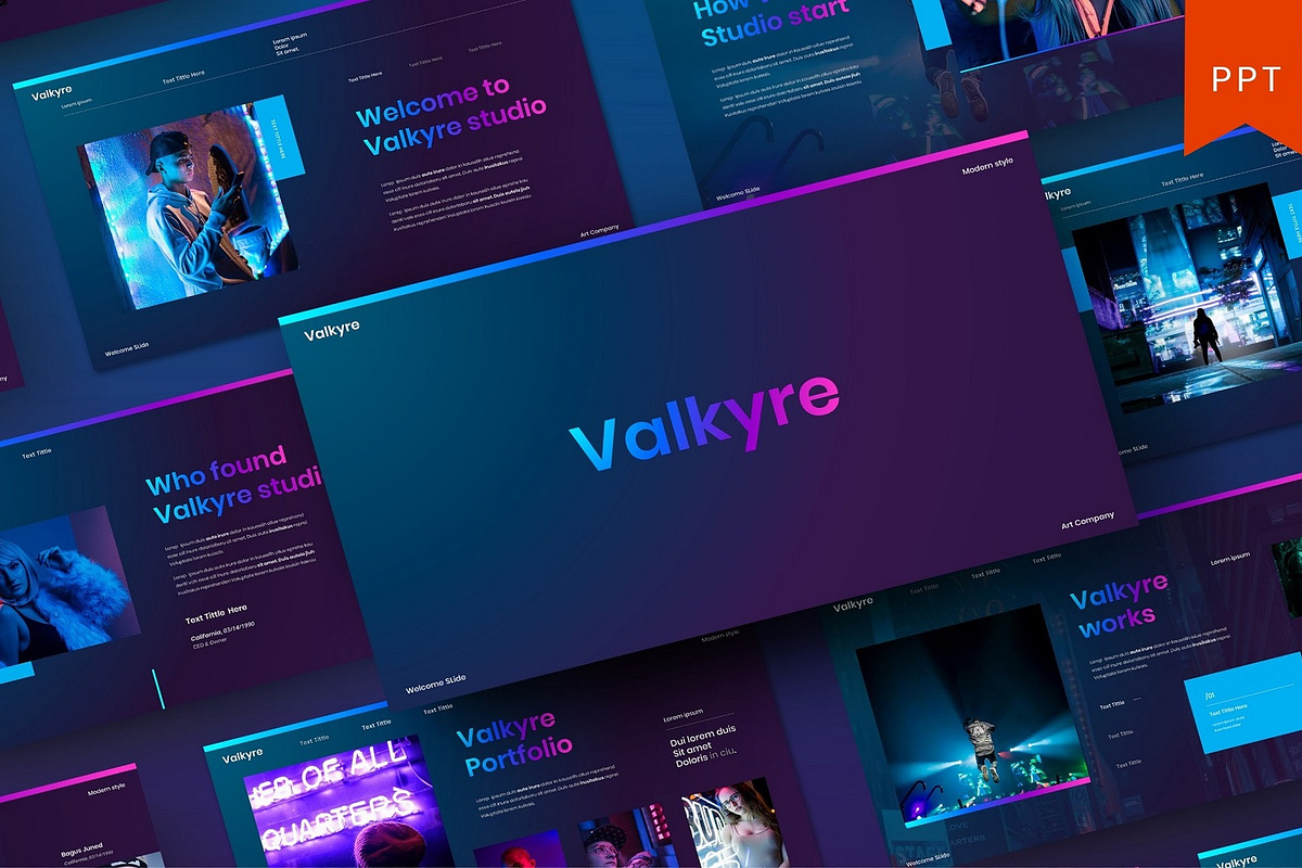 Valkyre – Business PowerPoint, a Design Template by Dens Creative Studio (Photo 1 of 6)