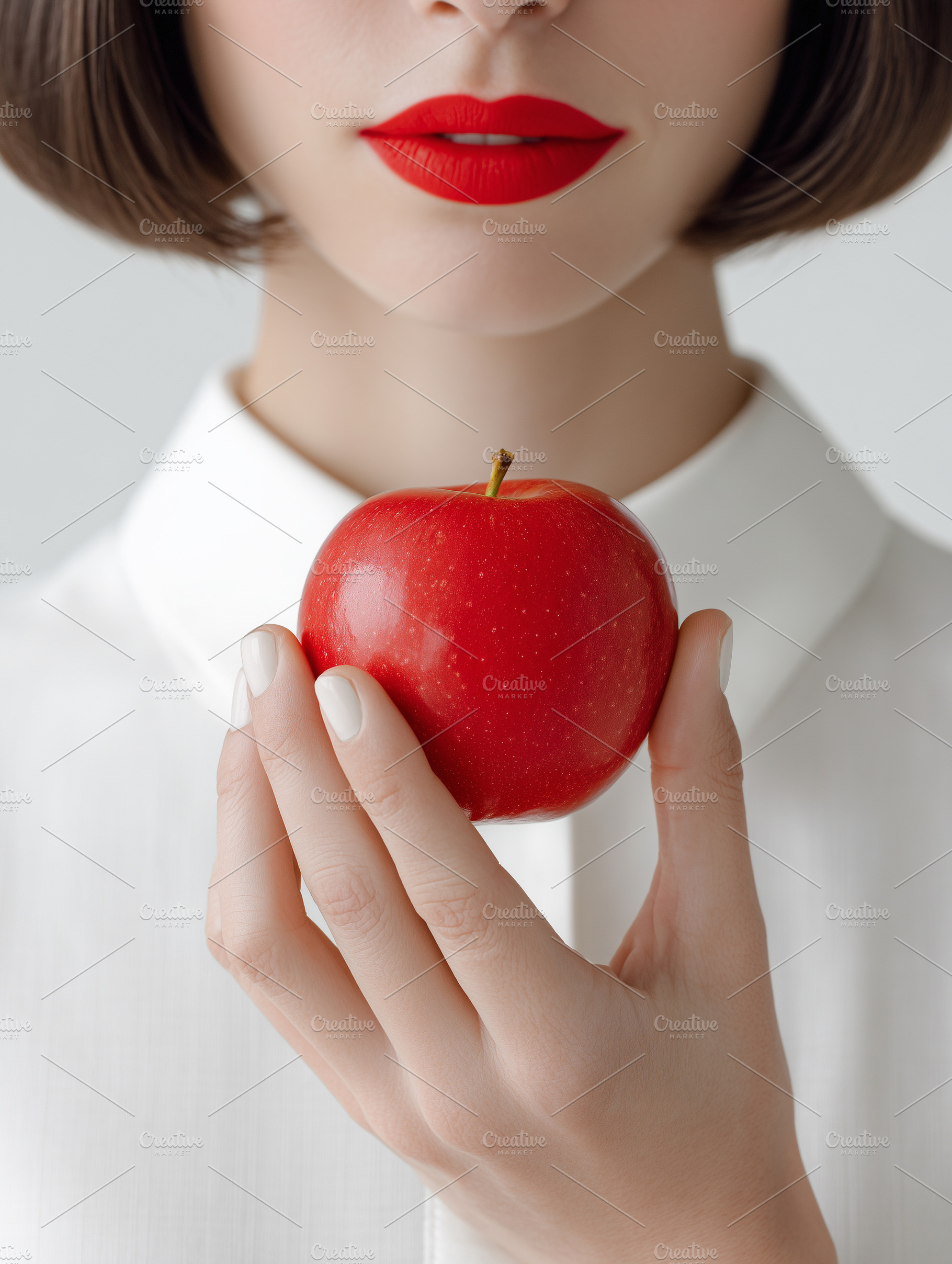 Close up of a woman holding a shiny, a Food & Drink Photo by MistyDay