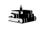 Vintage Book Stack Candle Bundle, an Illustration by jahid234 (Thumbnail 14 of 31)