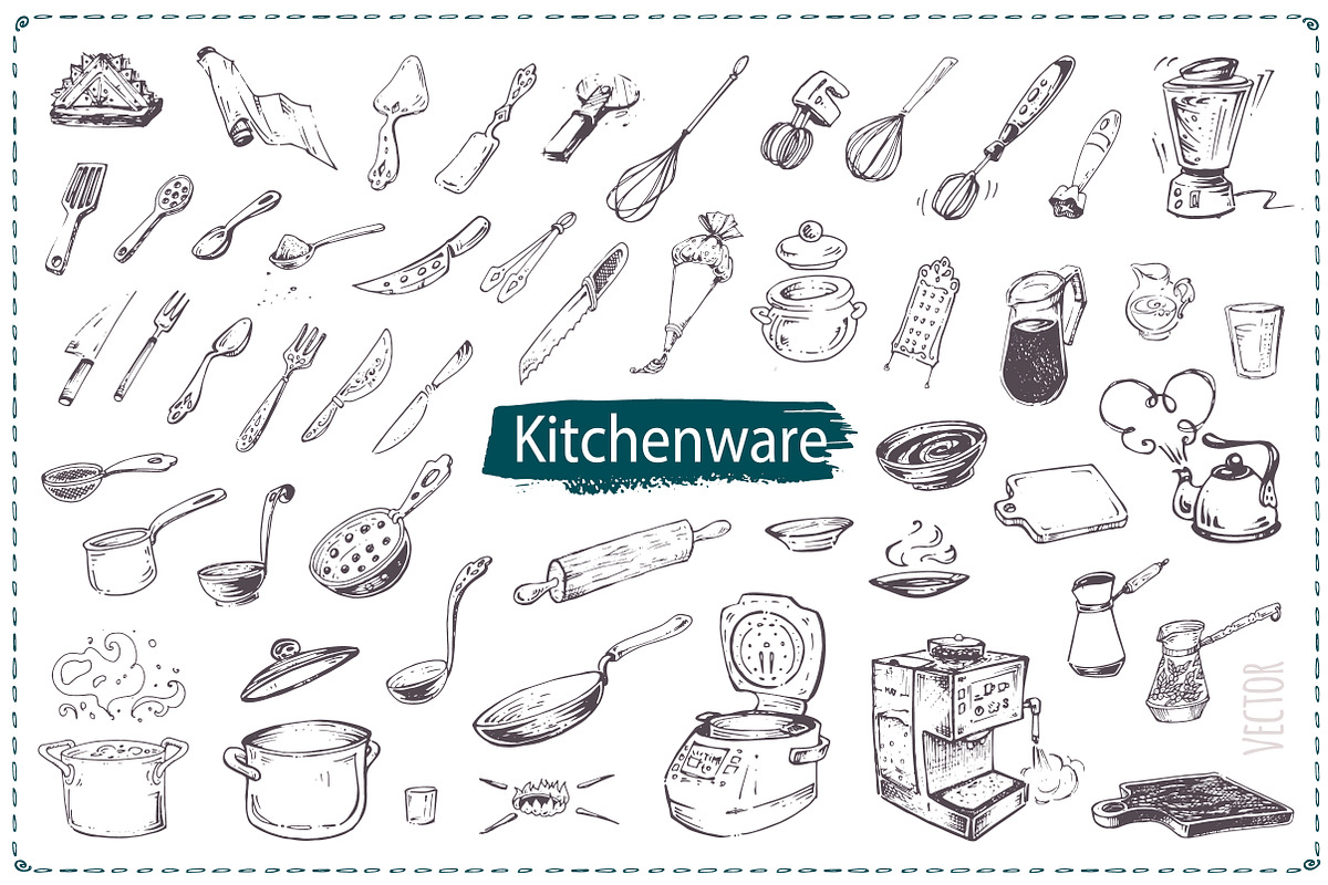 Hand-drawn Cooking and Food Icons, a Decorative Illustration by Margo Miller (Photo 41 of 48)