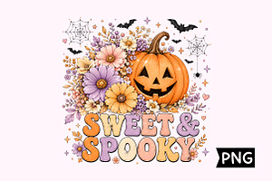 Floral Pumpkin Halloween PNG, a Seasonal Illustration by Creative Art