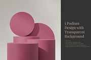 5 Podium with Transparent Background, a Background Graphic by faustudio (Thumbnail 1 of 7)