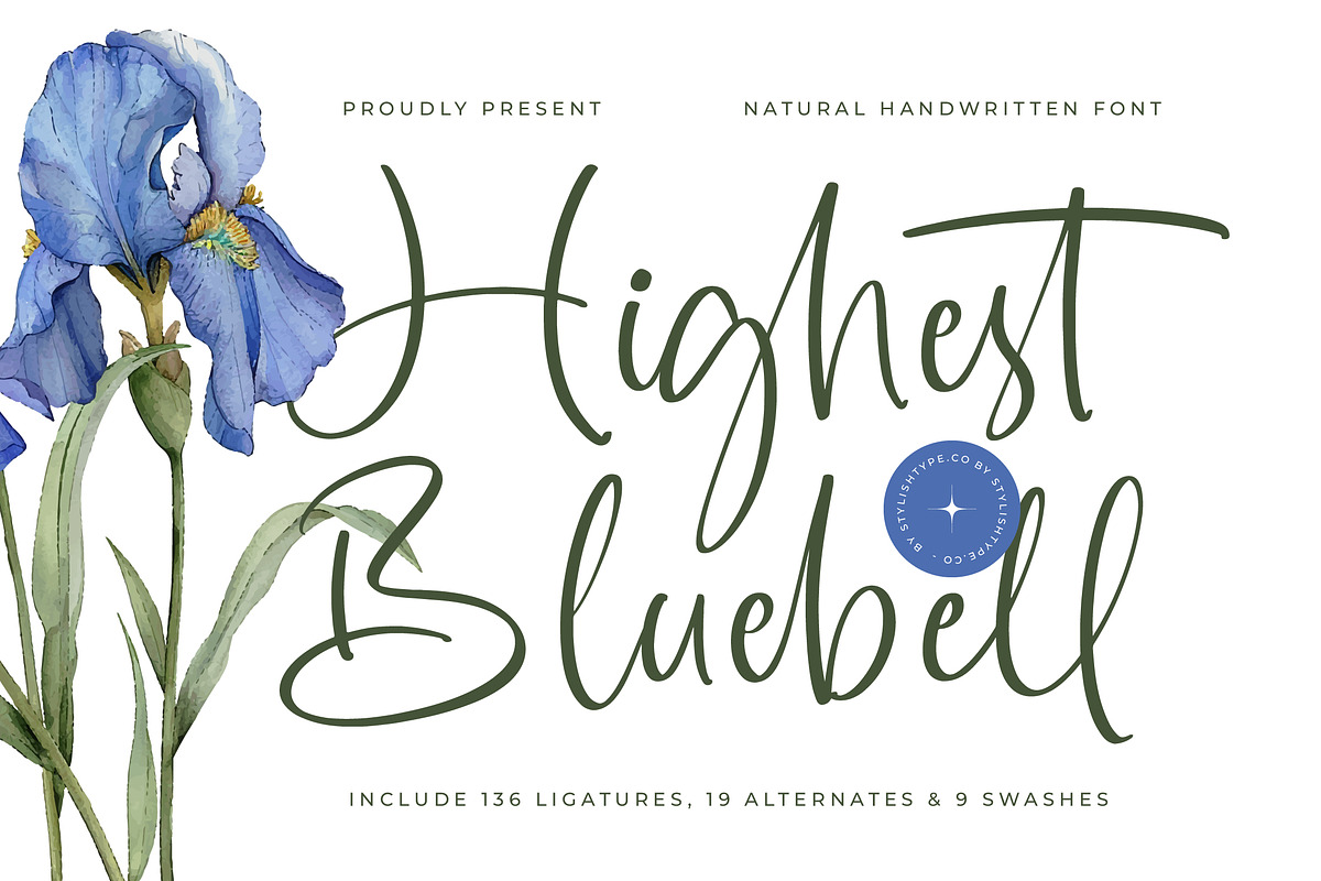 Highest Bluebell Natural Handwritten, a Script Font by stylishtype.co (Photo 1 of 20)