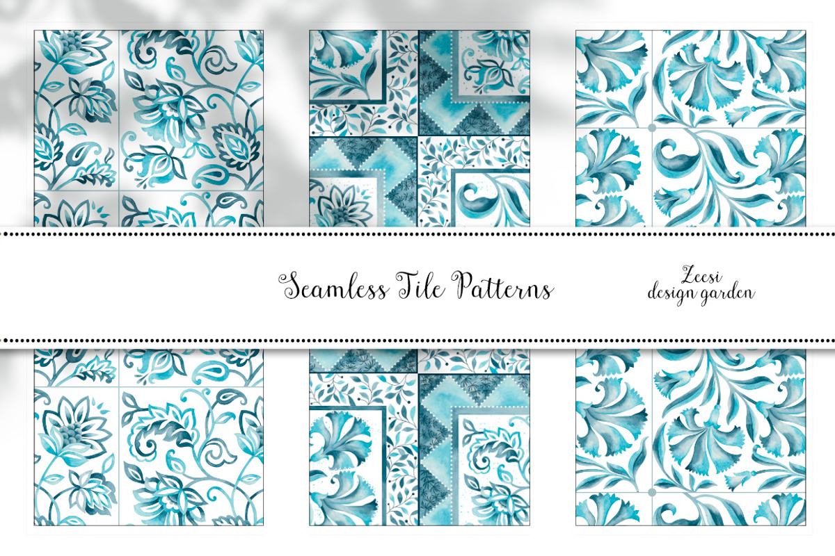 Porto Portuguese Tile Patterns, a Pattern Graphic by Zeesi Design Garden (Photo 6 of 10)