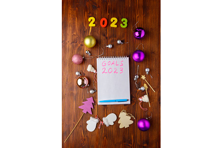 New year goals 2023 on desk. Plan, a Business Photo by darksoul72