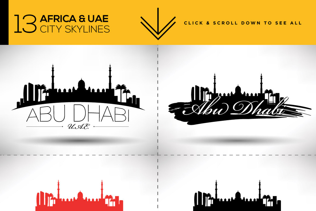 13 African & UAE City Skylines, an Outline Icon by Kursat Unsal (Photo 2 of 2)