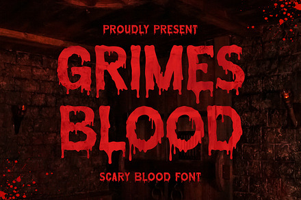 Grimes Blood - Scary Blood Font, a Handwritten Font by Typefactoryco