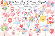 Cute Valentine Day Balloons Clipart, an Illustration by Sublimation Artist (Thumbnail 1 of 6)