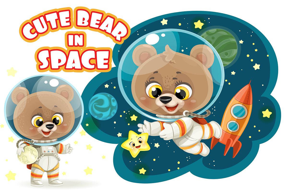 Bear in space, an Animal Illustration by Azuzlikus (Photo 1 of 5)