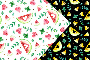 Watermelons Clipart & Patterns