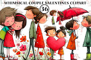 watercolor valentine couple clipart, an Illustration by CreationArt (Thumbnail 1 of 6)