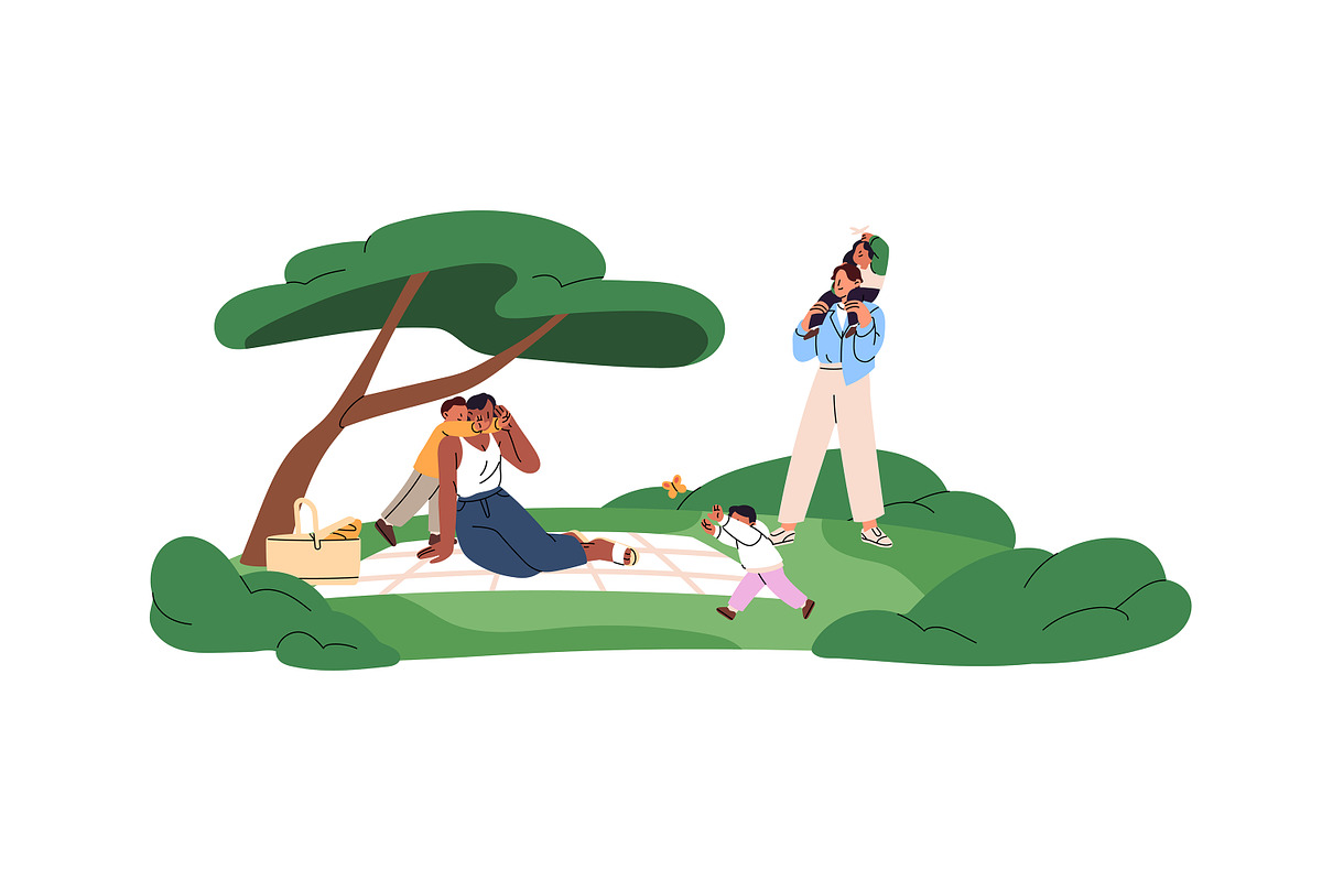Families, parents & kids spend time, a Person Illustration by PaperTrident (Photo 4 of 9)