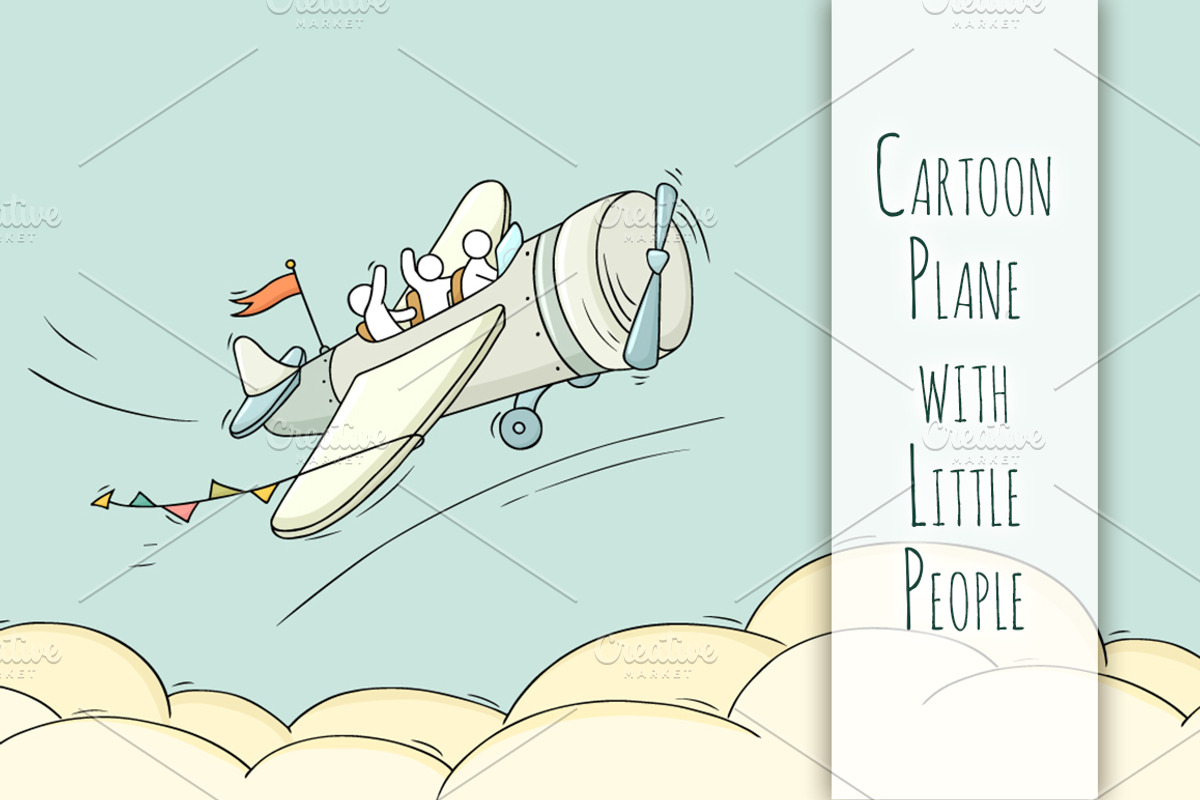 Cartoon Plane with little People, a Person Illustration by Sapunkele (Photo 1 of 2)
