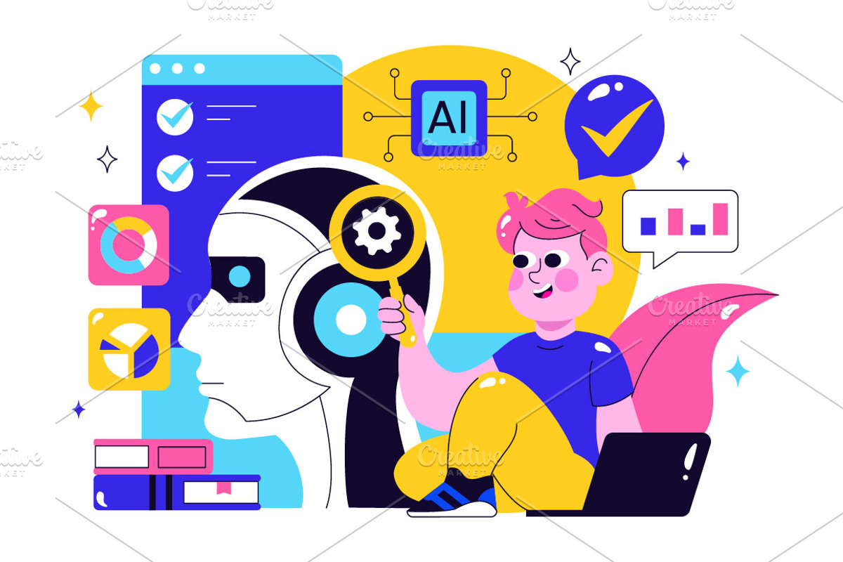 10 Machine Learning Illustration, a Technology Illustration by denayunebgt (Photo 4 of 4)