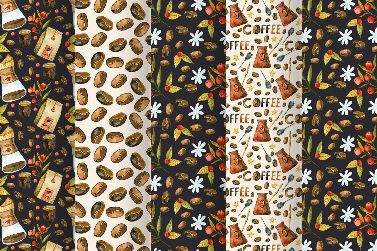 Coffee Illustrations Watercolor, a Texture Illustration by annasokol_ (Photo 10 of 13)