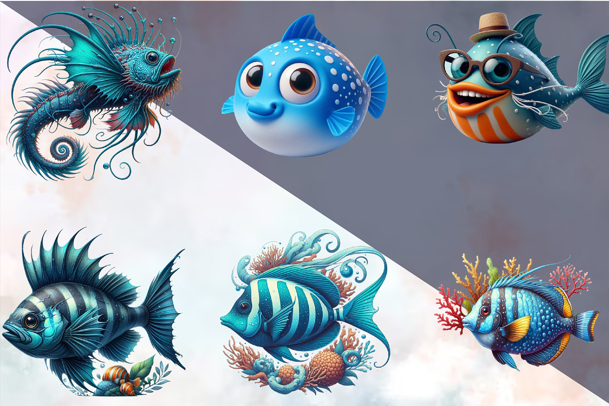 Watercolor Sea Fish Clipart Bundle., an Illustration by SVGArt (Photo 3 of 8)
