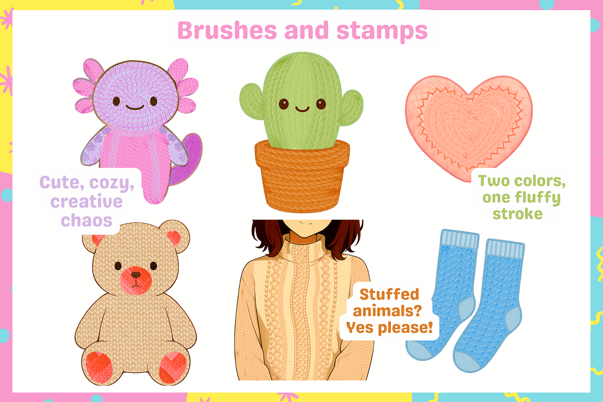 Wool and Yarn Brushes and Textures, a Brush Add-On by Cozy Brushery (Photo 9 of 9)