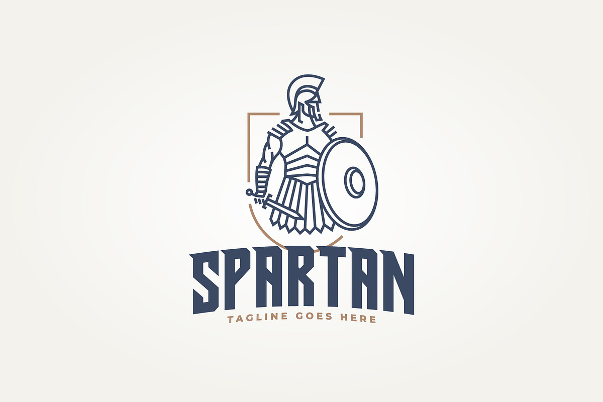 spartan warrior line art icon logo, a Branding & Logo Template by Blazybone (Photo 1 of 2)
