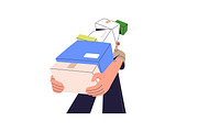 Courier delivery service set, a Person Illustration by PaperTrident (Thumbnail 4 of 7)