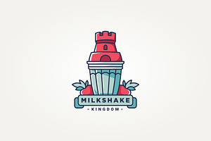 milkshake kingdom icon logo design, a Branding & Logo Template by Blazybone