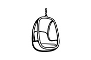 Hanging Egg Chair Silhouette Bundle, an Illustration by Designer_Momina (Thumbnail 44 of 51)