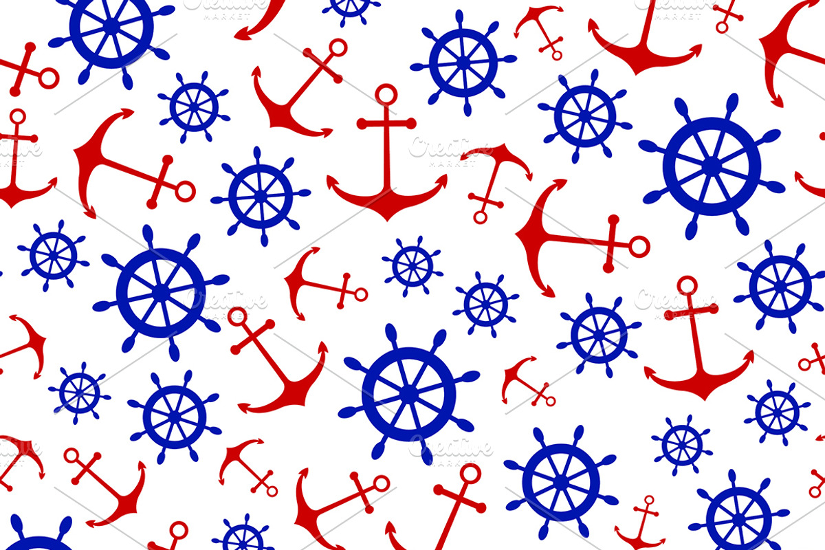 Seamless nautical pattern, a Pattern Graphic by Pakete Art