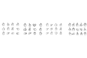 Collection of hand gesture icons, an Object Illustration by ZinetroN