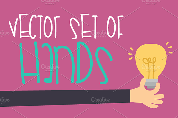 Vector set of hands preview 6