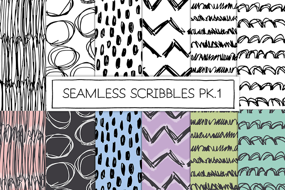 Seamless Hand Drawn Patterns, a Pattern Graphic by Colors on Paper