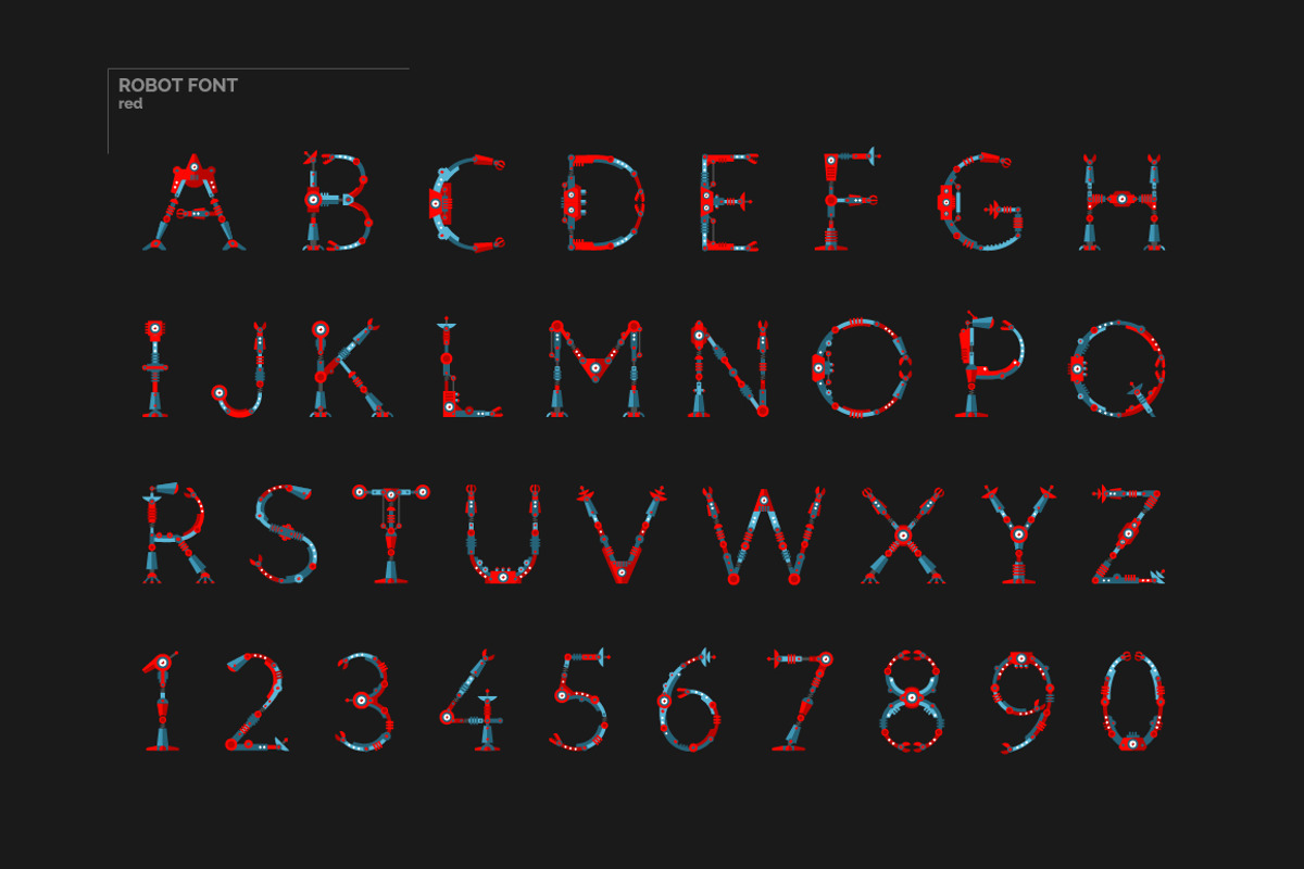 Robot font + Bonus Robots knights preview 4