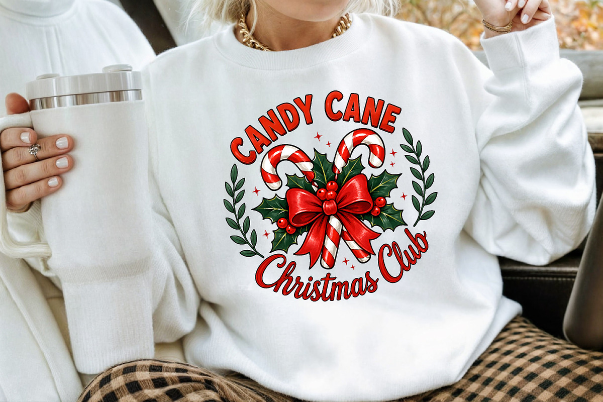 Candy Cane Christmas Club Red Bow, a Seasonal Illustration by Creative Art (Photo 3 of 3)
