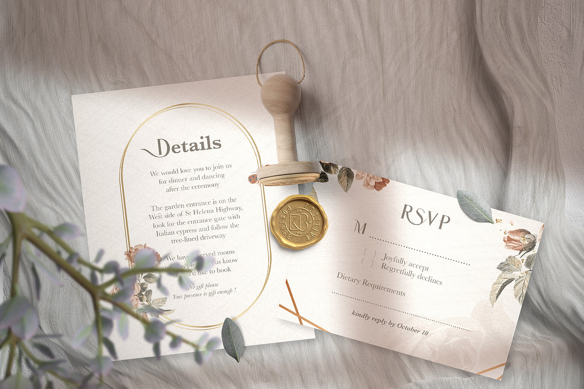 Fergus & Raine (Geometric Floral), an Invitation Template by EvitePapery (Photo 5 of 5)
