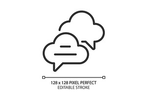 Cloud based live chat pixel perfect, an Outline Icon by IMG Visuals