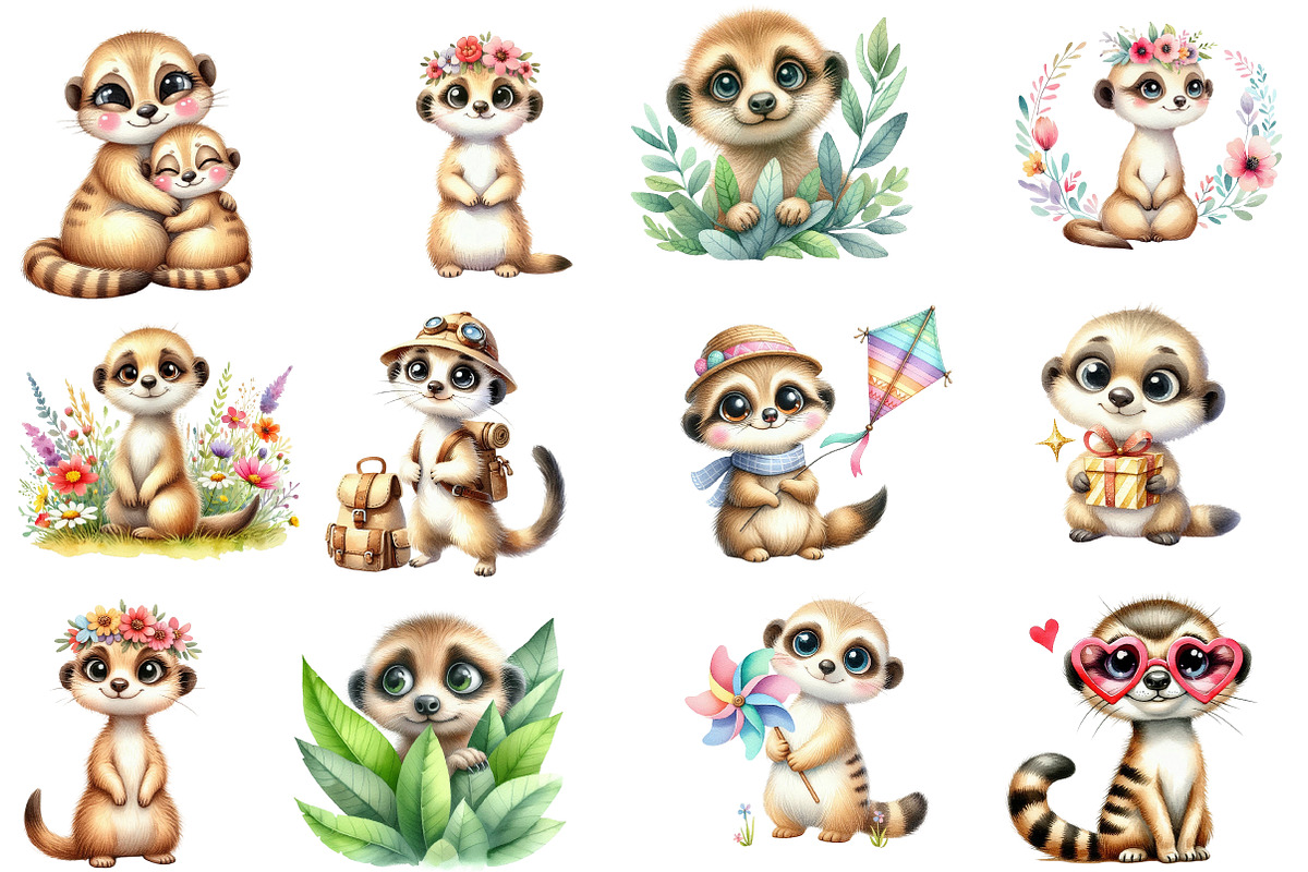 Cute Meerkat Sublimation Clipart, an Illustration by Designworld (Photo 4 of 5)