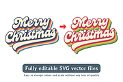 Retro Christmas Typography, a Seasonal Illustration by Kusumaillustration (Thumbnail 2 of 7)