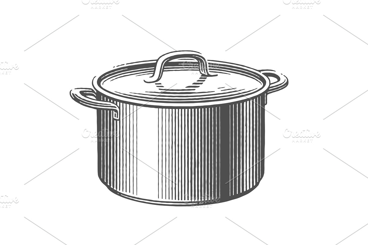 Metal pot with top engravings, an Object Graphic by Irina Trusova (Photo 7 of 7)