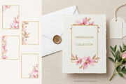 Pink Watercolor Flowers & Gold, a Decorative Illustration by Gribanessa (Thumbnail 4 of 13)