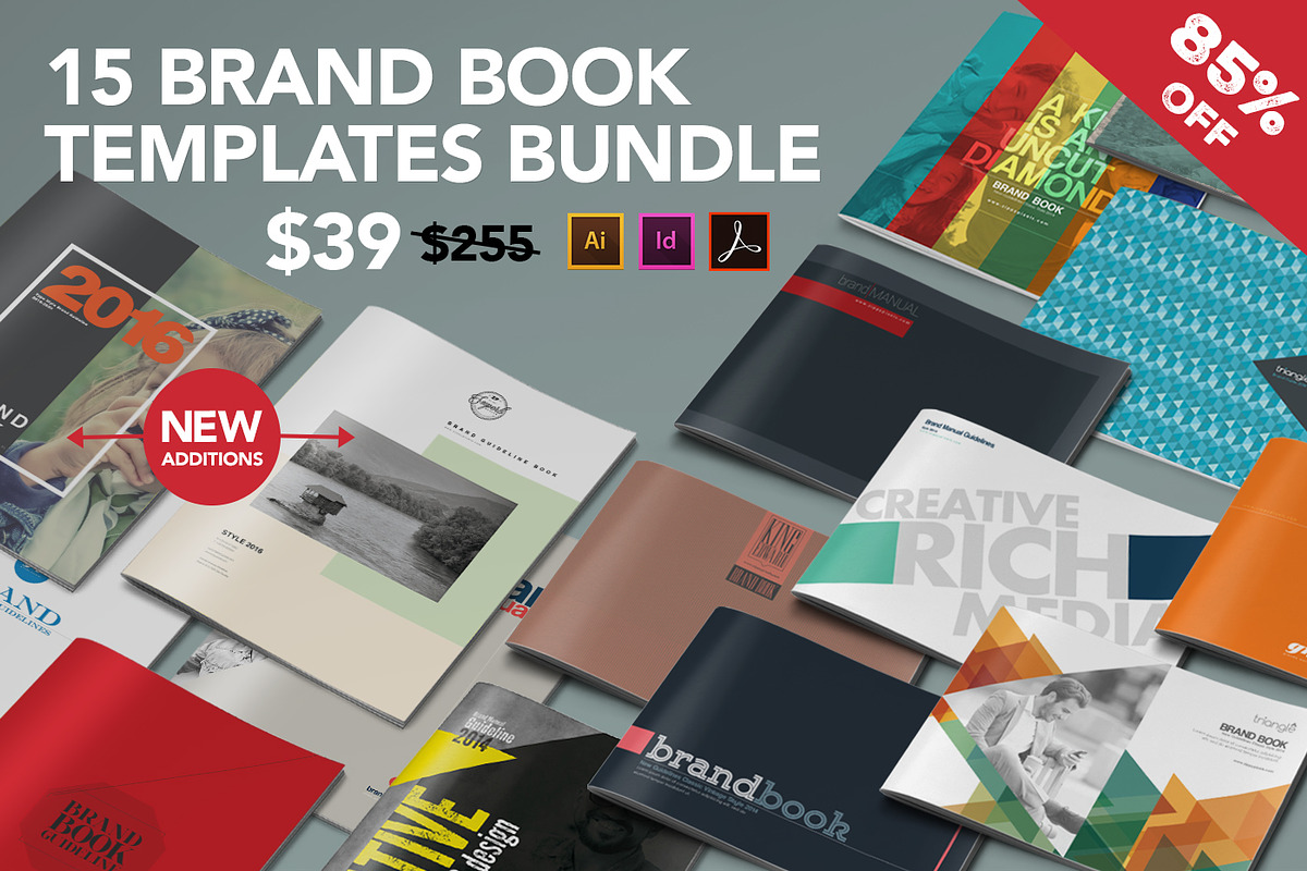 15 Brand Guidelines Templates Bundle, a Brochure Template by ZippyPixels (Photo 1 of 7)