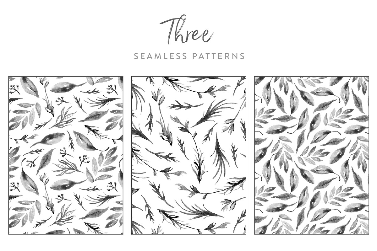 Grey Monochrome Foliage, an Illustration by Laurel Autumn (Photo 3 of 4)
