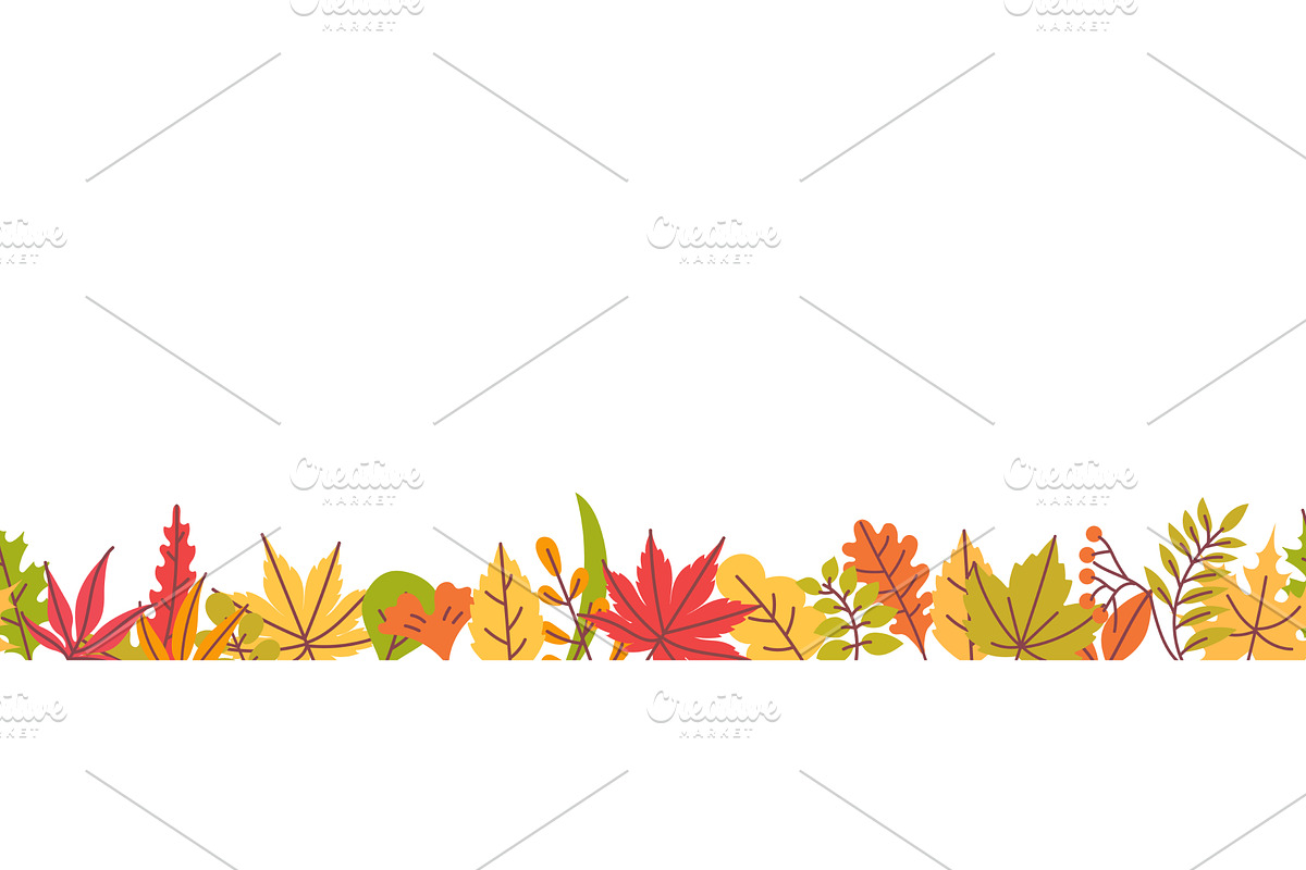 Autumn leaves border. Fall leaves, an Illustration by winwin.art