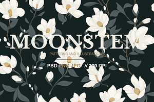 Moonstem — Seamless Floral Pattern
