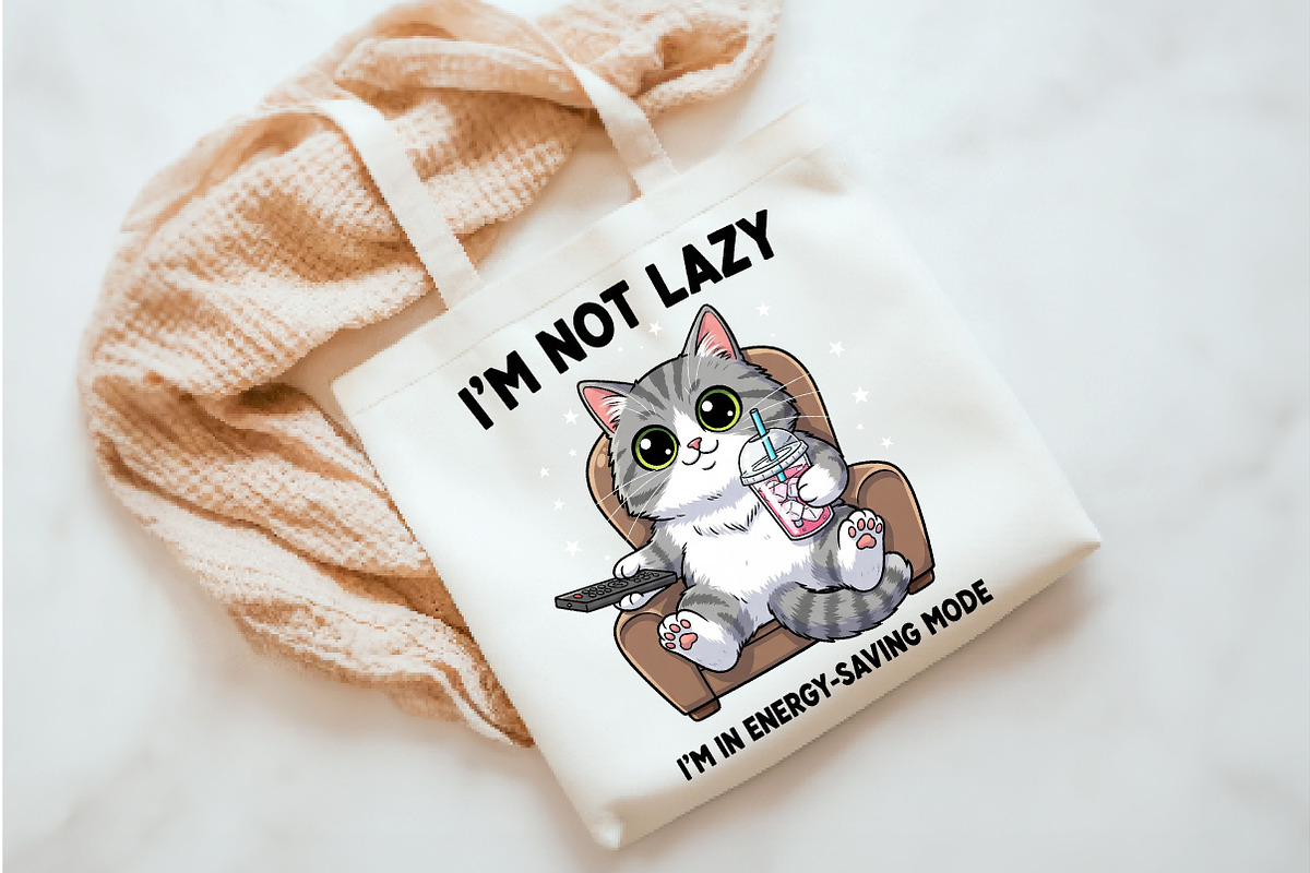 Cat Sarcastic Sassy I'm Not Lazy, an Illustration by Watercolor design (Photo 2 of 3)