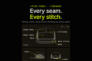 Hat Template - 5 Panel Hat, a Hat Mockup by Template Haven (Thumbnail 2 of 14)