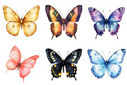 Colorful Butterflies Watercolor Set, an Illustration by Pixels.Craft (Thumbnail 9 of 11)