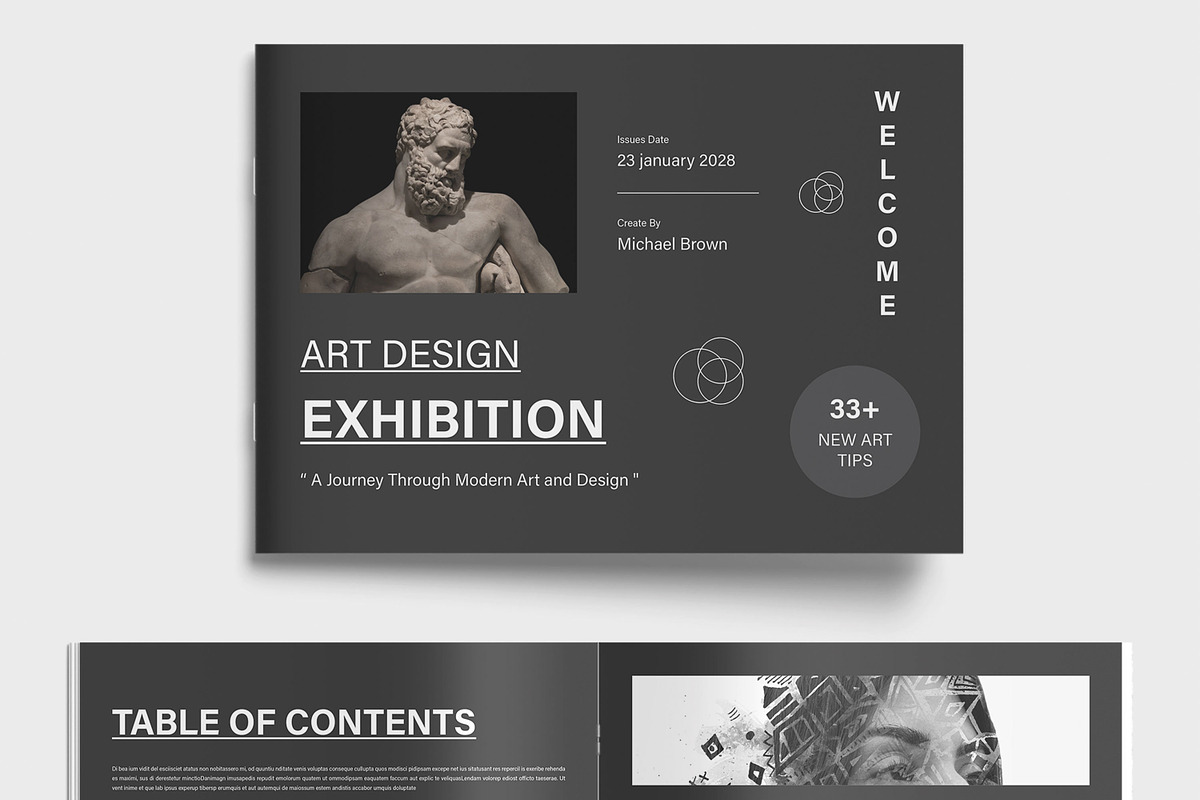 Art Exhibition Portfolio Design, a Brochure Template by MightyDesign (Photo 2 of 9)