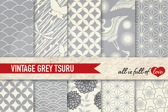 Grey Japanese Koi Fish Patterns preview 2