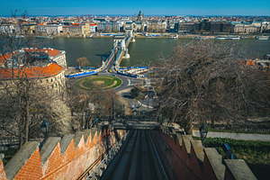 Buda Castle railway and Chain Bridge, an Architecture Photo by Alpine Dreams